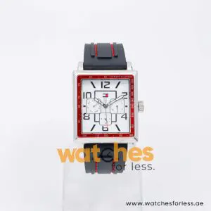 Tommy Hilfiger Men’s Quartz Black Silicone Strap White Dial 36mm Watch 1790703 UAE DUBAI AJMAN SHARJAH ABU DHABI RAS AL KHAIMA UMM UL QUWAIN ALAIN FUJAIRAH