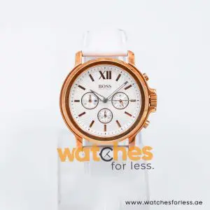 Hugo Boss Women’s Quartz White Leather Strap White Dial 43mm Watch 1502214/1 UAE DUBAI AJMAN SHARJAH ABU DHABI RAS AL KHAIMA UMM UL QUWAIN ALAIN FUJAIRAH