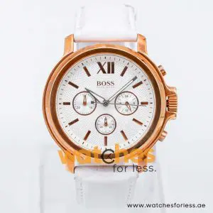 Hugo Boss Women’s Quartz White Leather Strap White Dial 43mm Watch 1502214/1 UAE DUBAI AJMAN SHARJAH ABU DHABI RAS AL KHAIMA UMM UL QUWAIN ALAIN FUJAIRAH