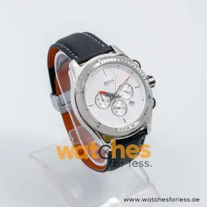 Hugo Boss Men’s Quartz Black Leather Strap White Dial 44mm Watch 1512153/3 UAE DUBAI AJMAN SHARJAH ABU DHABI RAS AL KHAIMA UMM UL QUWAIN ALAIN FUJAIRAH
