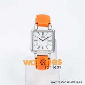 Hugo Boss Women’s Quartz Orange Leather Strap Mother Of Pearl Dial 31mm Watch 1502157 UAE DUBAI AJMAN SHARJAH ABU DHABI RAS AL KHAIMA UMM UL QUWAIN ALAIN FUJAIRAH