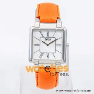 Hugo Boss Women’s Quartz Orange Leather Strap Mother Of Pearl Dial 31mm Watch 1502157 UAE DUBAI AJMAN SHARJAH ABU DHABI RAS AL KHAIMA UMM UL QUWAIN ALAIN FUJAIRAH