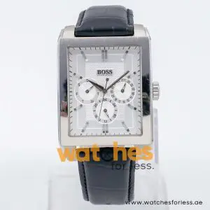 Hugo Boss Men’s Quartz Black Leather Strap Silver Sunray Dial 35mm Watch 1512844 UAE DUBAI AJMAN SHARJAH ABU DHABI RAS AL KHAIMA UMM UL QUWAIN ALAIN FUJAIRAH