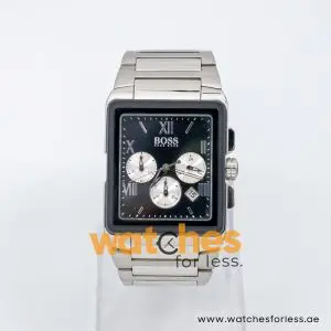 Hugo Boss Men’s Quartz Silver Stainless Steel Black Dial 37mm Watch 1512488 UAE DUBAI AJMAN SHARJAH ABU DHABI RAS AL KHAIMA UMM UL QUWAIN ALAIN FUJAIRAH