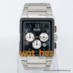 Hugo Boss Men’s Quartz Silver Stainless Steel Black Dial 37mm Watch 1512488 UAE DUBAI AJMAN SHARJAH ABU DHABI RAS AL KHAIMA UMM UL QUWAIN ALAIN FUJAIRAH