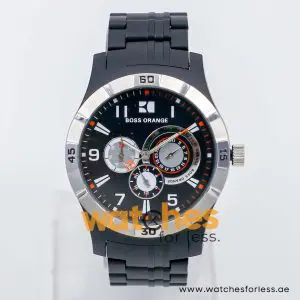 Hugo Boss Men’s Quartz Black Plastic Chain Black Dial 44mm Watch 1512535 UAE DUBAI AJMAN SHARJAH ABU DHABI RAS AL KHAIMA UMM UL QUWAIN ALAIN FUJAIRAH