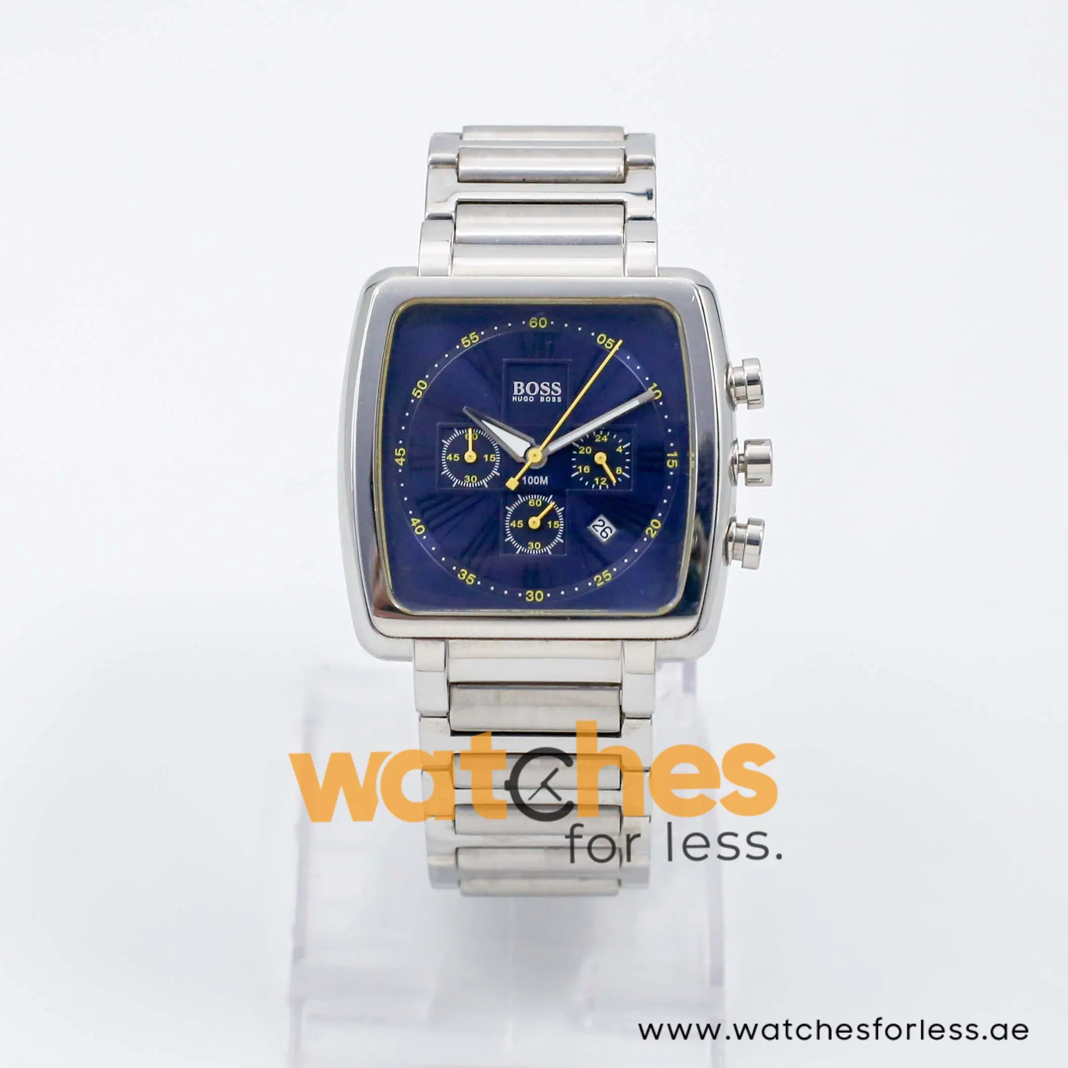 Hugo Boss Men’s Quartz Silver Stainless Steel Blue Dial 42mm Watch 1512065 UAE DUBAI AJMAN SHARJAH ABU DHABI RAS AL KHAIMA UMM UL QUWAIN ALAIN FUJAIRAH