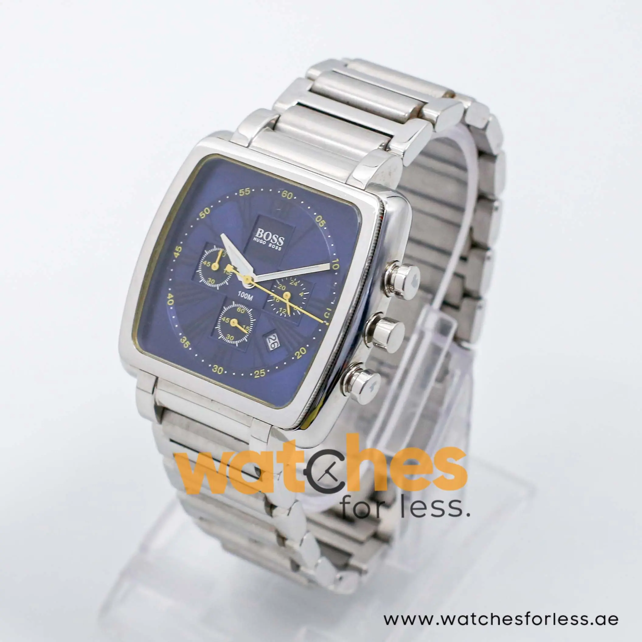 Hugo Boss Men’s Quartz Silver Stainless Steel Blue Dial 42mm Watch 1512065 UAE DUBAI AJMAN SHARJAH ABU DHABI RAS AL KHAIMA UMM UL QUWAIN ALAIN FUJAIRAH