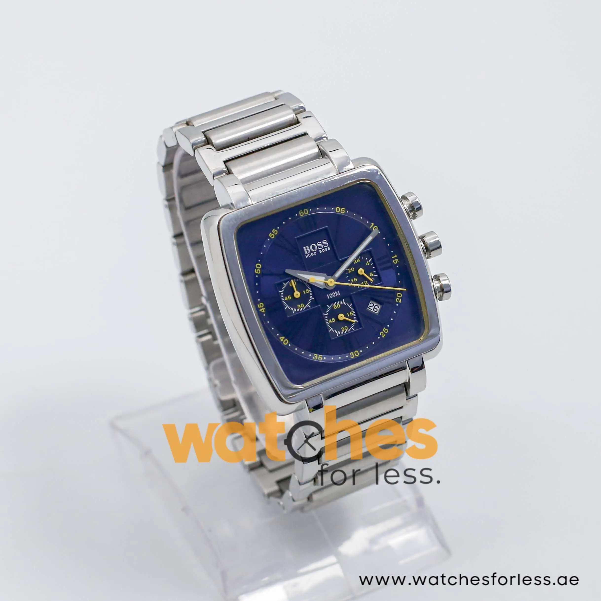 Hugo Boss Men’s Quartz Silver Stainless Steel Blue Dial 42mm Watch 1512065 UAE DUBAI AJMAN SHARJAH ABU DHABI RAS AL KHAIMA UMM UL QUWAIN ALAIN FUJAIRAH