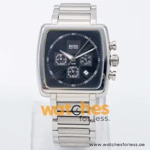 Hugo Boss Men’s Quartz Silver Stainless Steel Black Dial 42mm Watch 1512066 UAE DUBAI AJMAN SHARJAH ABU DHABI RAS AL KHAIMA UMM UL QUWAIN ALAIN FUJAIRAH