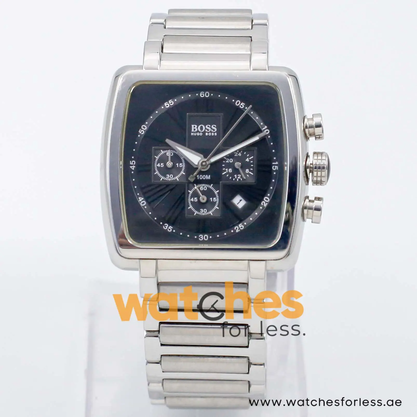 Hugo Boss Men’s Quartz Silver Stainless Steel Black Dial 42mm Watch 1512066 UAE DUBAI AJMAN SHARJAH ABU DHABI RAS AL KHAIMA UMM UL QUWAIN ALAIN FUJAIRAH