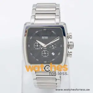 Hugo Boss Men’s Quartz Silver Stainless Steel Black Dial 42mm Watch 1512066 UAE DUBAI AJMAN SHARJAH ABU DHABI RAS AL KHAIMA UMM UL QUWAIN ALAIN FUJAIRAH