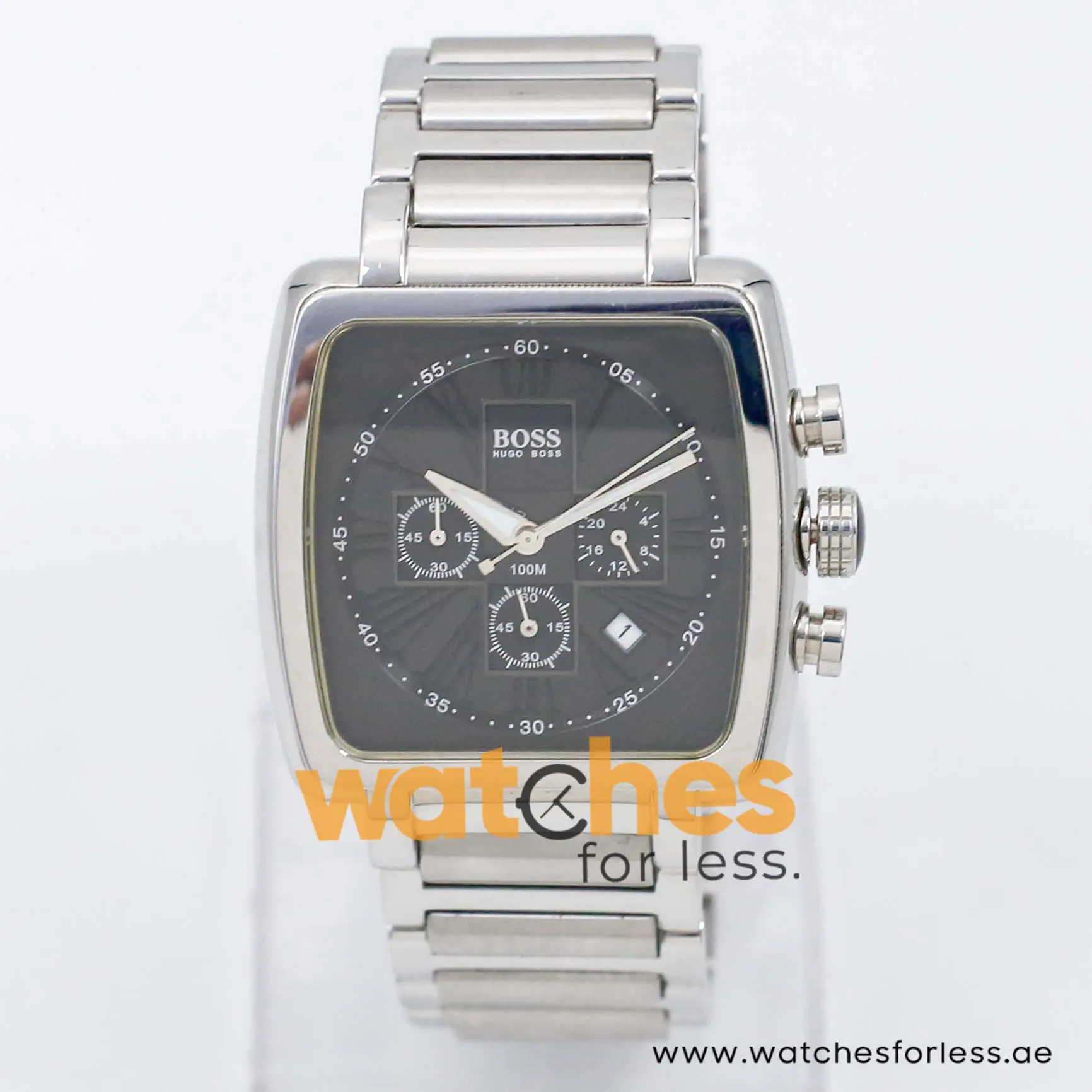 Hugo Boss Men’s Quartz Silver Stainless Steel Black Dial 42mm Watch 1512066 UAE DUBAI AJMAN SHARJAH ABU DHABI RAS AL KHAIMA UMM UL QUWAIN ALAIN FUJAIRAH