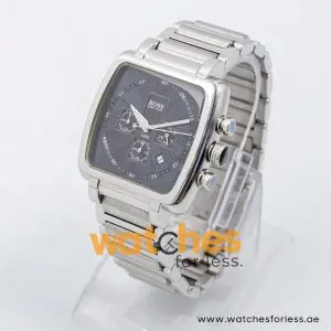 Hugo Boss Men’s Quartz Silver Stainless Steel Black Dial 42mm Watch 1512066 UAE DUBAI AJMAN SHARJAH ABU DHABI RAS AL KHAIMA UMM UL QUWAIN ALAIN FUJAIRAH