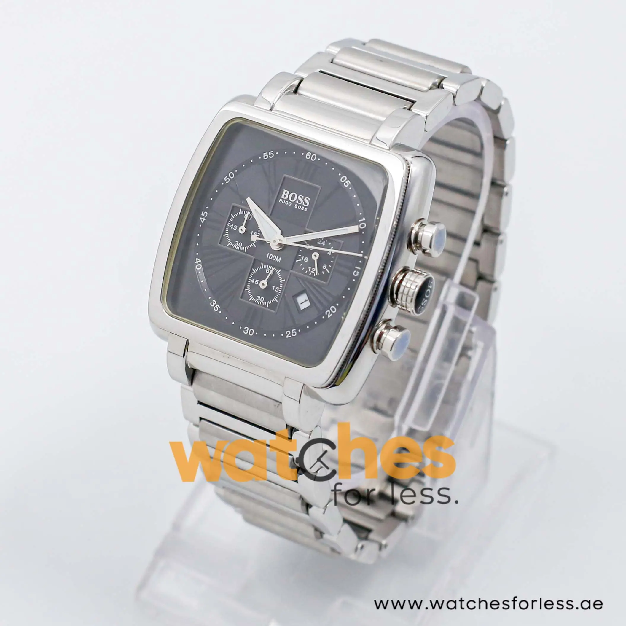 Hugo Boss Men’s Quartz Silver Stainless Steel Black Dial 42mm Watch 1512066 UAE DUBAI AJMAN SHARJAH ABU DHABI RAS AL KHAIMA UMM UL QUWAIN ALAIN FUJAIRAH