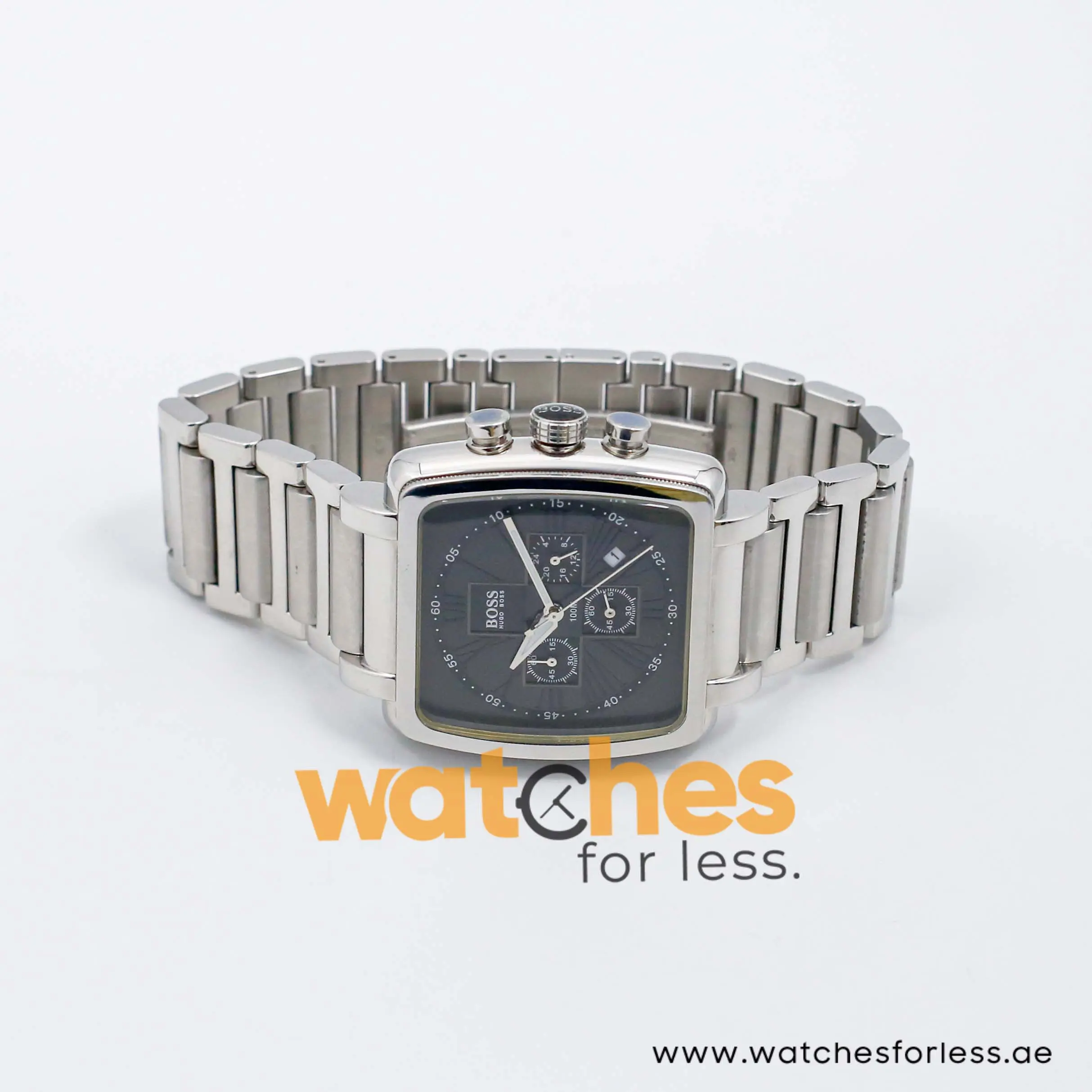 Hugo Boss Men’s Quartz Silver Stainless Steel Black Dial 42mm Watch 1512066 UAE DUBAI AJMAN SHARJAH ABU DHABI RAS AL KHAIMA UMM UL QUWAIN ALAIN FUJAIRAH