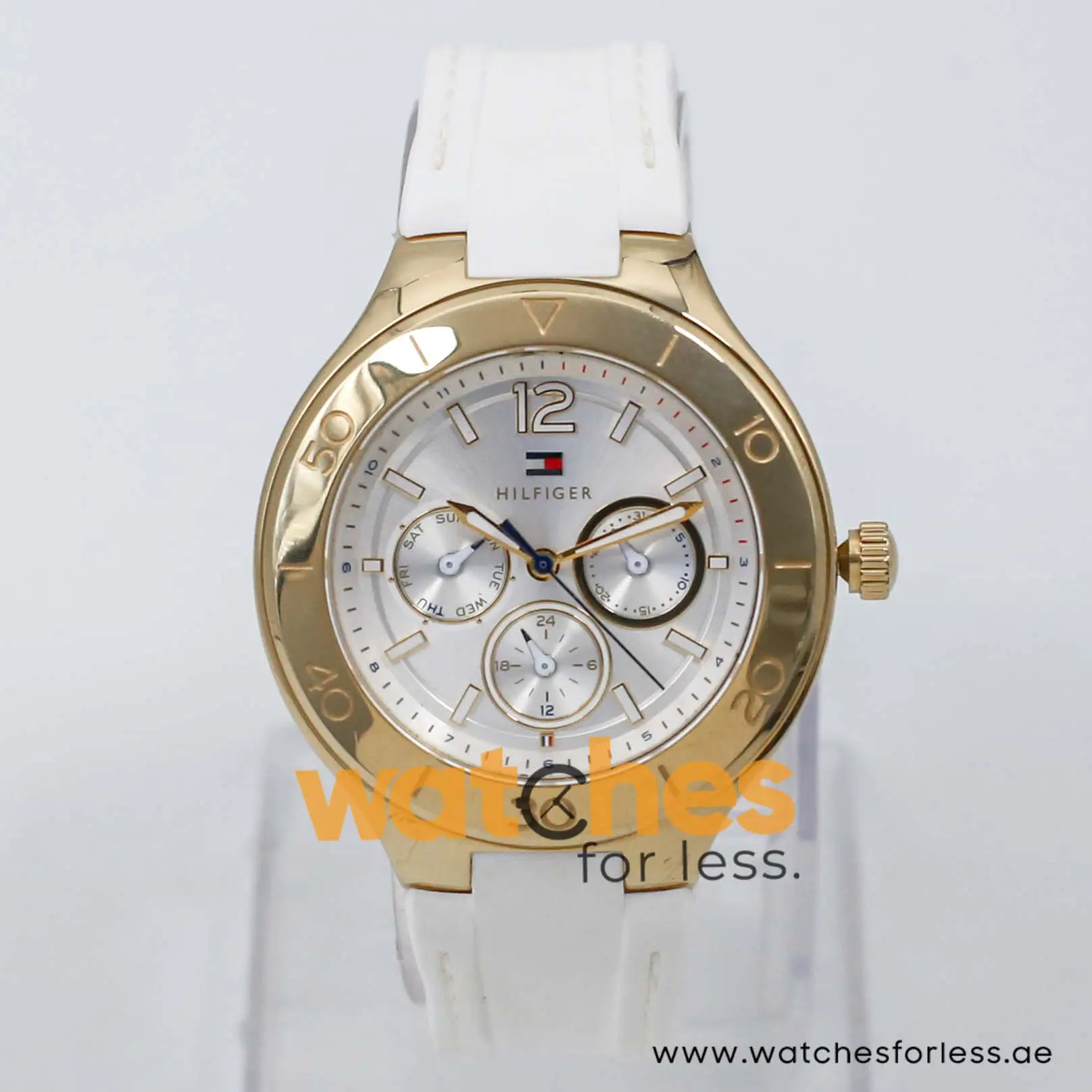 Tommy Hilfiger Women’s Quartz White Silicone Strap Silver Dial 40mm Watch 1781329 UAE DUBAI AJMAN SHARJAH ABU DHABI RAS AL KHAIMA UMM UL QUWAIN ALAIN FUJAIRAH