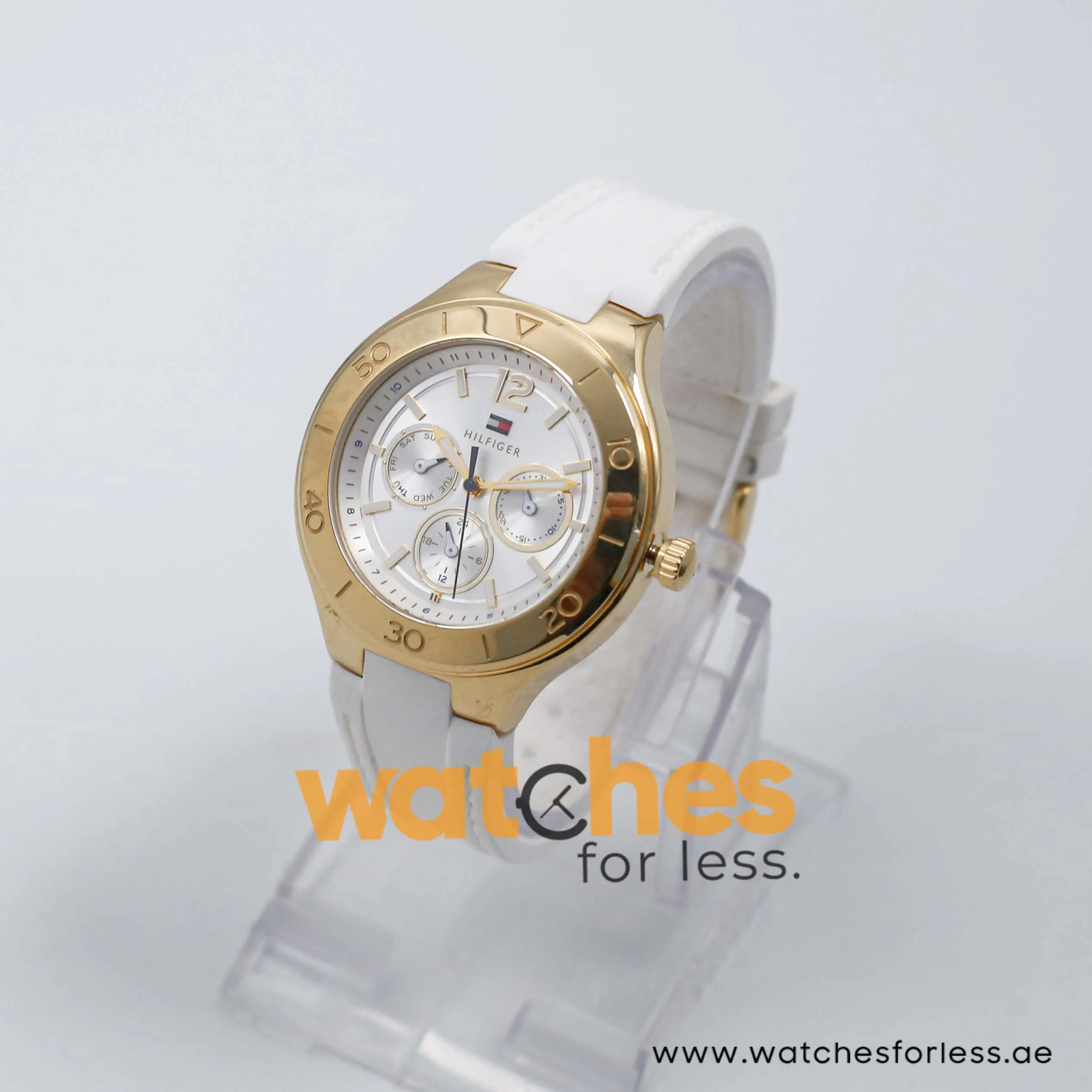 Tommy Hilfiger Women’s Quartz White Silicone Strap Silver Dial 40mm Watch 1781329 UAE DUBAI AJMAN SHARJAH ABU DHABI RAS AL KHAIMA UMM UL QUWAIN ALAIN FUJAIRAH