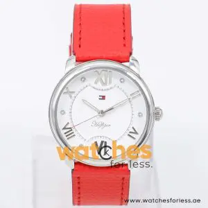 Tommy Hilfiger Women’s Quartz Red Leather Strap White Dial 36mm Watch 1781002 UAE DUBAI AJMAN SHARJAH ABU DHABI RAS AL KHAIMA UMM UL QUWAIN ALAIN FUJAIRAH