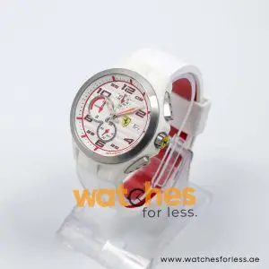 Ferrari Men’s Quartz White Silicone Strap White Dial 44mm Watch 0830016 UAE DUBAI AJMAN SHARJAH ABU DHABI RAS AL KHAIMA UMM UL QUWAIN ALAIN FUJAIRAH