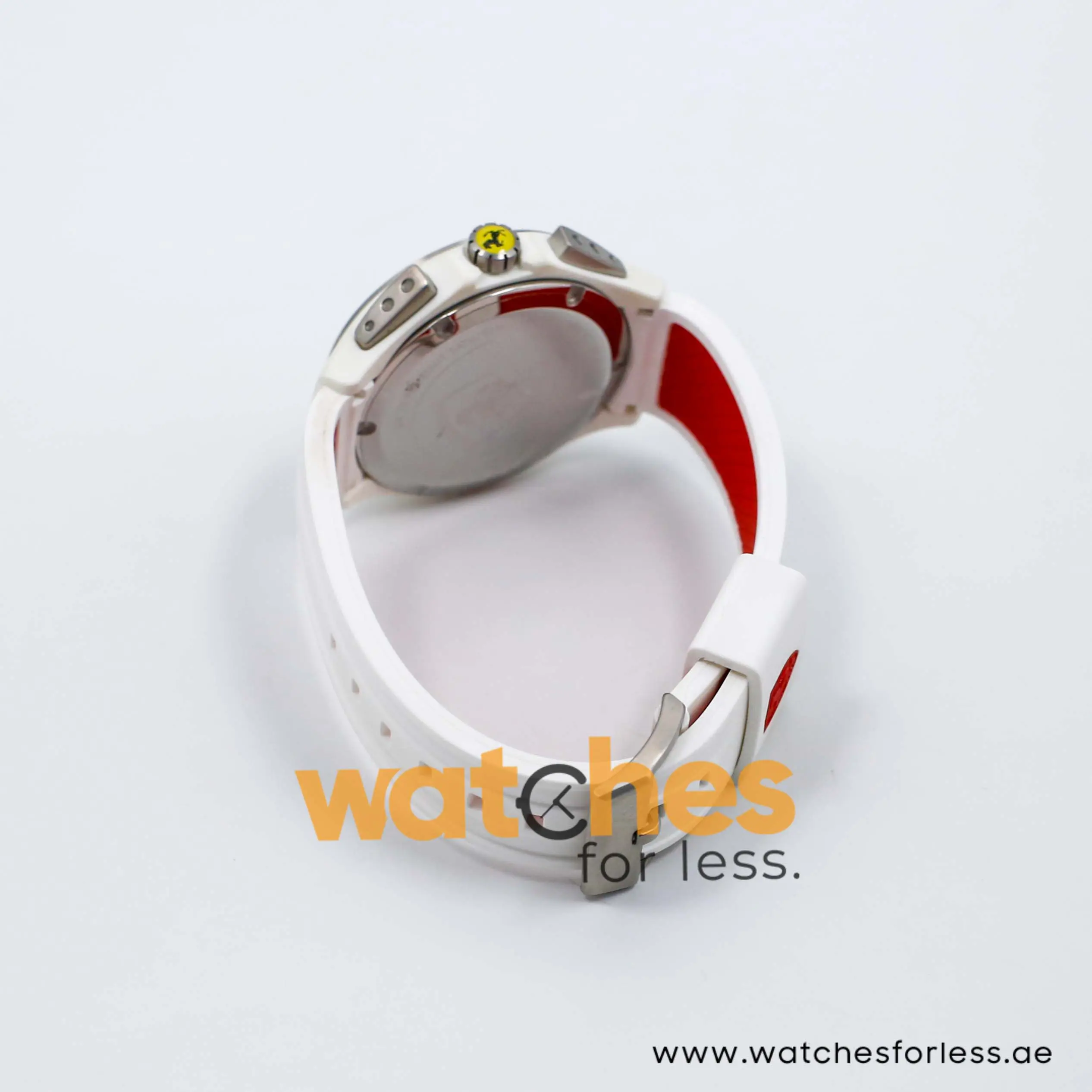 Ferrari Men’s Quartz White Silicone Strap White Dial 44mm Watch 0830016 UAE DUBAI AJMAN SHARJAH ABU DHABI RAS AL KHAIMA UMM UL QUWAIN ALAIN FUJAIRAH