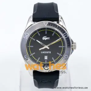 Lacoste Men’s Quartz Black Silicone Strap Black Dial 42mm Watch 2010509 UAE DUBAI AJMAN SHARJAH ABU DHABI RAS AL KHAIMA UMM UL QUWAIN ALAIN FUJAIRAH