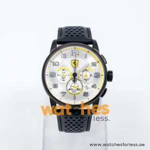 Ferrari Men’s Quartz Black Leather Strap Silver Dial 44mm Watch 830056 UAE DUBAI AJMAN SHARJAH ABU DHABI RAS AL KHAIMA UMM UL QUWAIN ALAIN FUJAIRAH