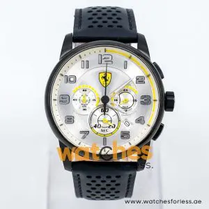 Ferrari Men’s Quartz Black Leather Strap Silver Dial 44mm Watch 830056 UAE DUBAI AJMAN SHARJAH ABU DHABI RAS AL KHAIMA UMM UL QUWAIN ALAIN FUJAIRAH