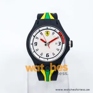 Ferrari Men’s Quartz Multi Silicone Strap White Dial 44mm Watch 830071 UAE DUBAI AJMAN SHARJAH ABU DHABI RAS AL KHAIMA UMM UL QUWAIN ALAIN FUJAIRAH
