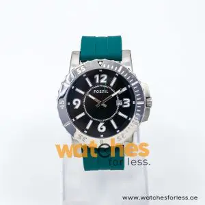 Fossil Men’s Quartz Green Silicone Strap Black Dial 45mm Watch BQ1022/2 UAE DUBAI AJMAN SHARJAH ABU DHABI RAS AL KHAIMA UMM UL QUWAIN ALAIN FUJAIRAH