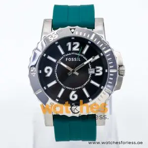 Fossil Men’s Quartz Green Silicone Strap Black Dial 45mm Watch BQ1022/2 UAE DUBAI AJMAN SHARJAH ABU DHABI RAS AL KHAIMA UMM UL QUWAIN ALAIN FUJAIRAH