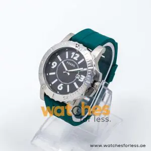 Fossil Men’s Quartz Green Silicone Strap Black Dial 45mm Watch BQ1022/2 UAE DUBAI AJMAN SHARJAH ABU DHABI RAS AL KHAIMA UMM UL QUWAIN ALAIN FUJAIRAH