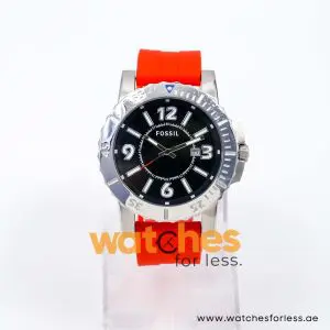 Fossil Men’s Quartz Red Silicone Strap Black Dial 45mm Watch BQ1022/4 UAE DUBAI AJMAN SHARJAH ABU DHABI RAS AL KHAIMA UMM UL QUWAIN ALAIN FUJAIRAH