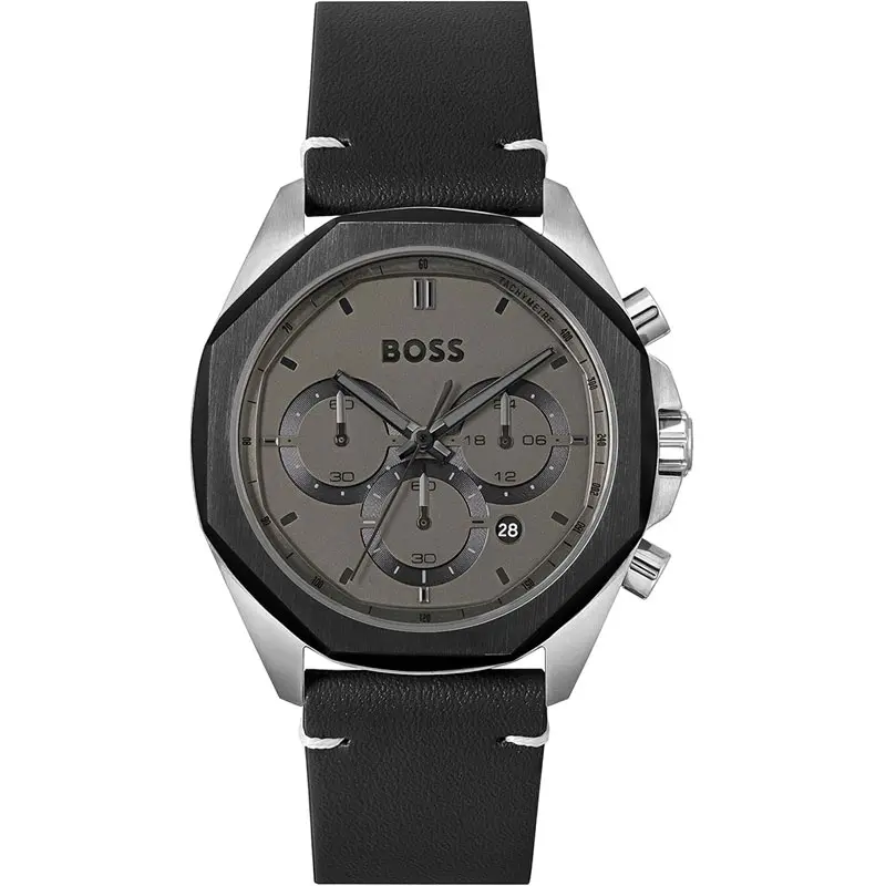 Hugo Boss Men’s Quartz Black leather Strap Grey Dial 45mm Watch 1514014 UAE DUBAI AJMAN SHARJAH ABU DHABI RAS AL KHAIMA UMM UL QUWAIN ALAIN FUJAIRAH