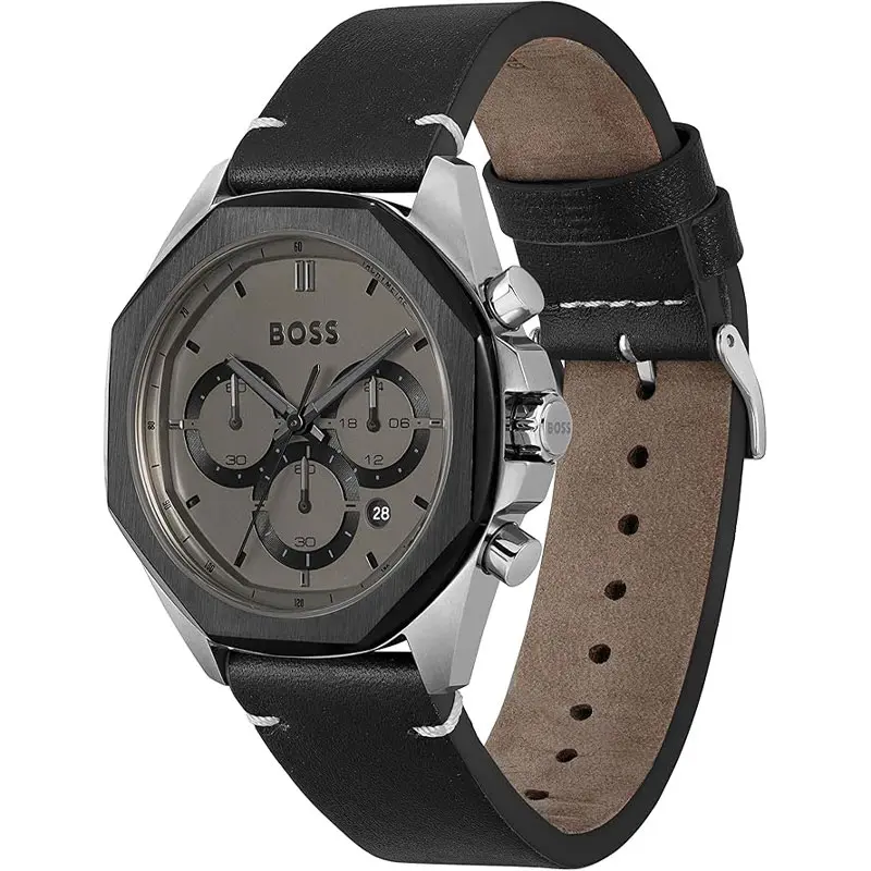 Hugo Boss Men’s Quartz Black leather Strap Grey Dial 45mm Watch 1514014 UAE DUBAI AJMAN SHARJAH ABU DHABI RAS AL KHAIMA UMM UL QUWAIN ALAIN FUJAIRAH