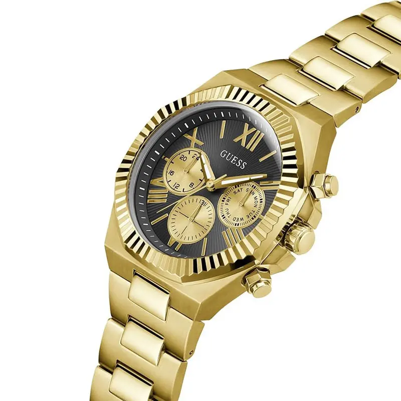 Guess Men’s Quartz Gold Stainless Steel Black Dial 44mm Watch GW0703G5 UAE DUBAI AJMAN SHARJAH ABU DHABI RAS AL KHAIMA UMM UL QUWAIN ALAIN FUJAIRAH