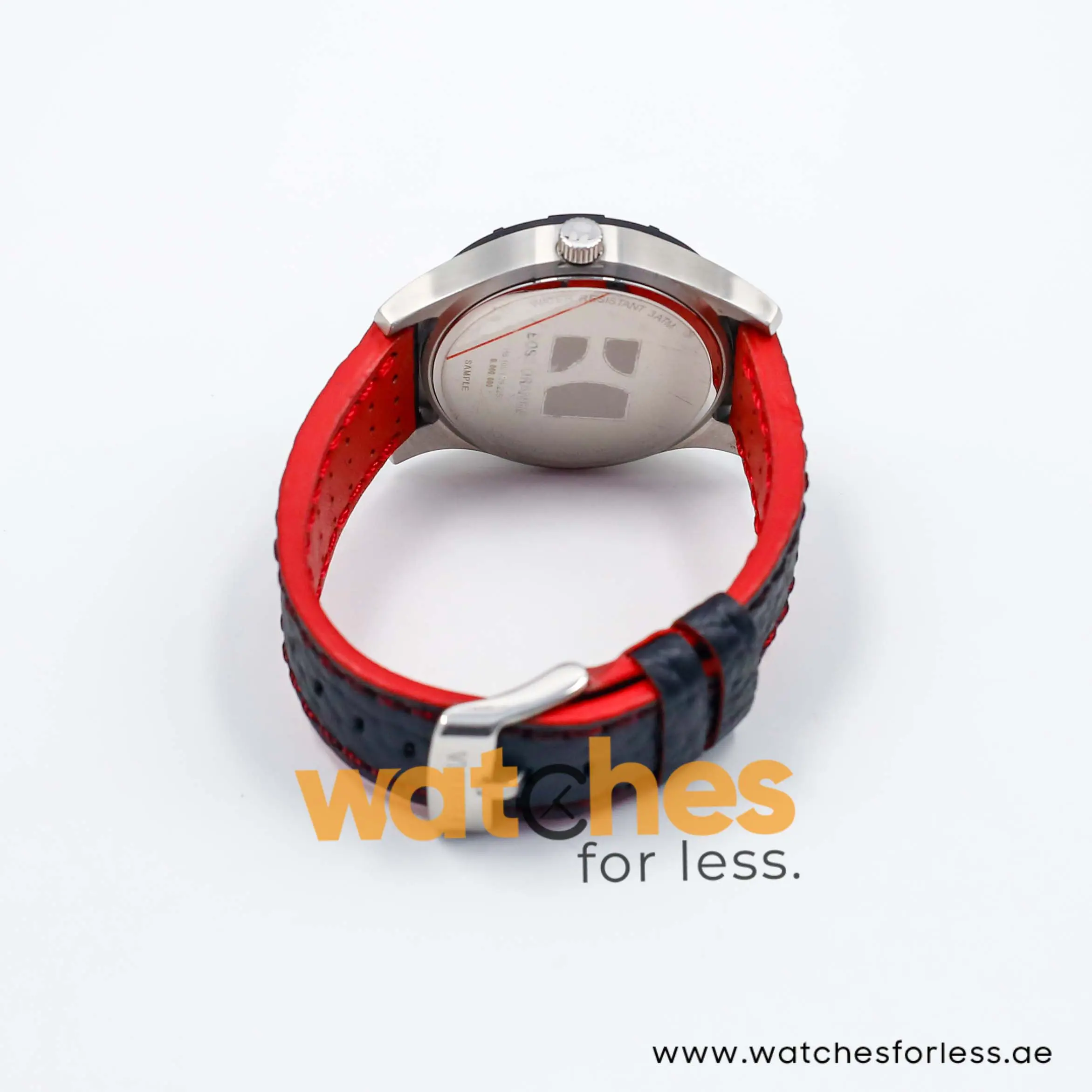 Hugo Boss Men’s Quartz Black Leather Strap Orange Dial 44mm Watch 1512531/2 UAE DUBAI AJMAN SHARJAH ABU DHABI RAS AL KHAIMA UMM UL QUWAIN ALAIN FUJAIRAH