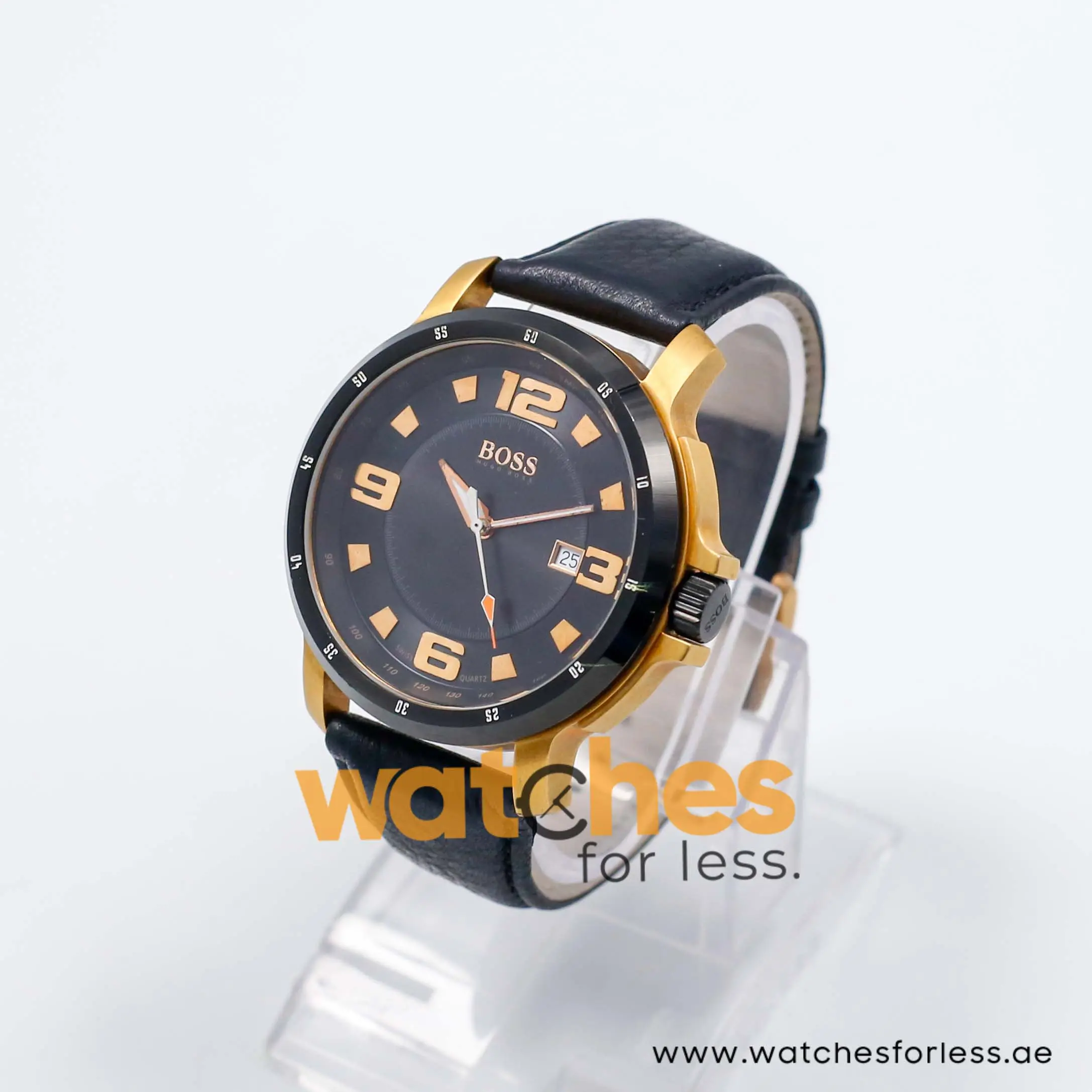 Hugo Boss Men’s Quartz Black Leather Strap Black Dial 47mm Watch 1512507 UAE DUBAI AJMAN SHARJAH ABU DHABI RAS AL KHAIMA UMM UL QUWAIN ALAIN FUJAIRAH