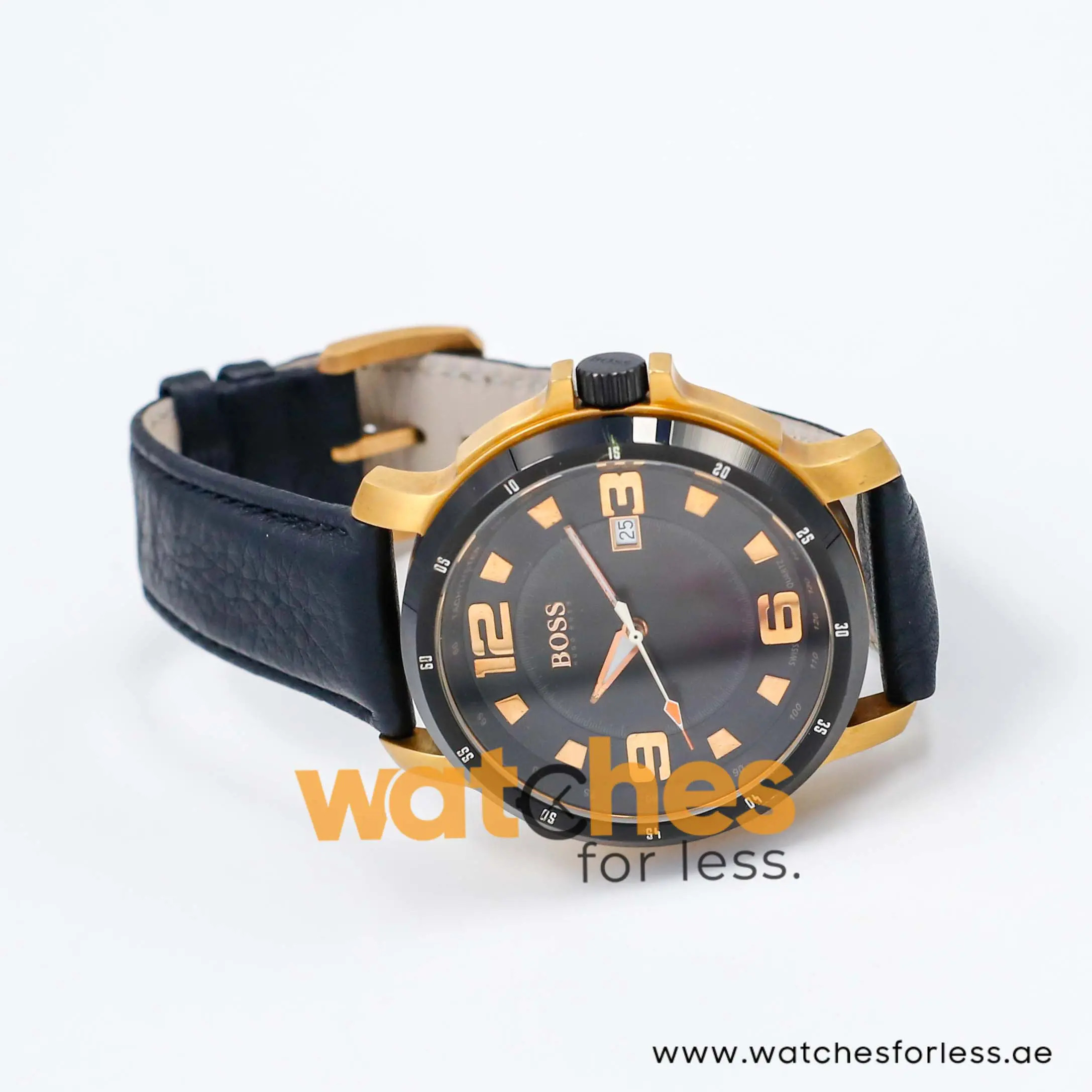 Hugo Boss Men’s Quartz Black Leather Strap Black Dial 47mm Watch 1512507 UAE DUBAI AJMAN SHARJAH ABU DHABI RAS AL KHAIMA UMM UL QUWAIN ALAIN FUJAIRAH