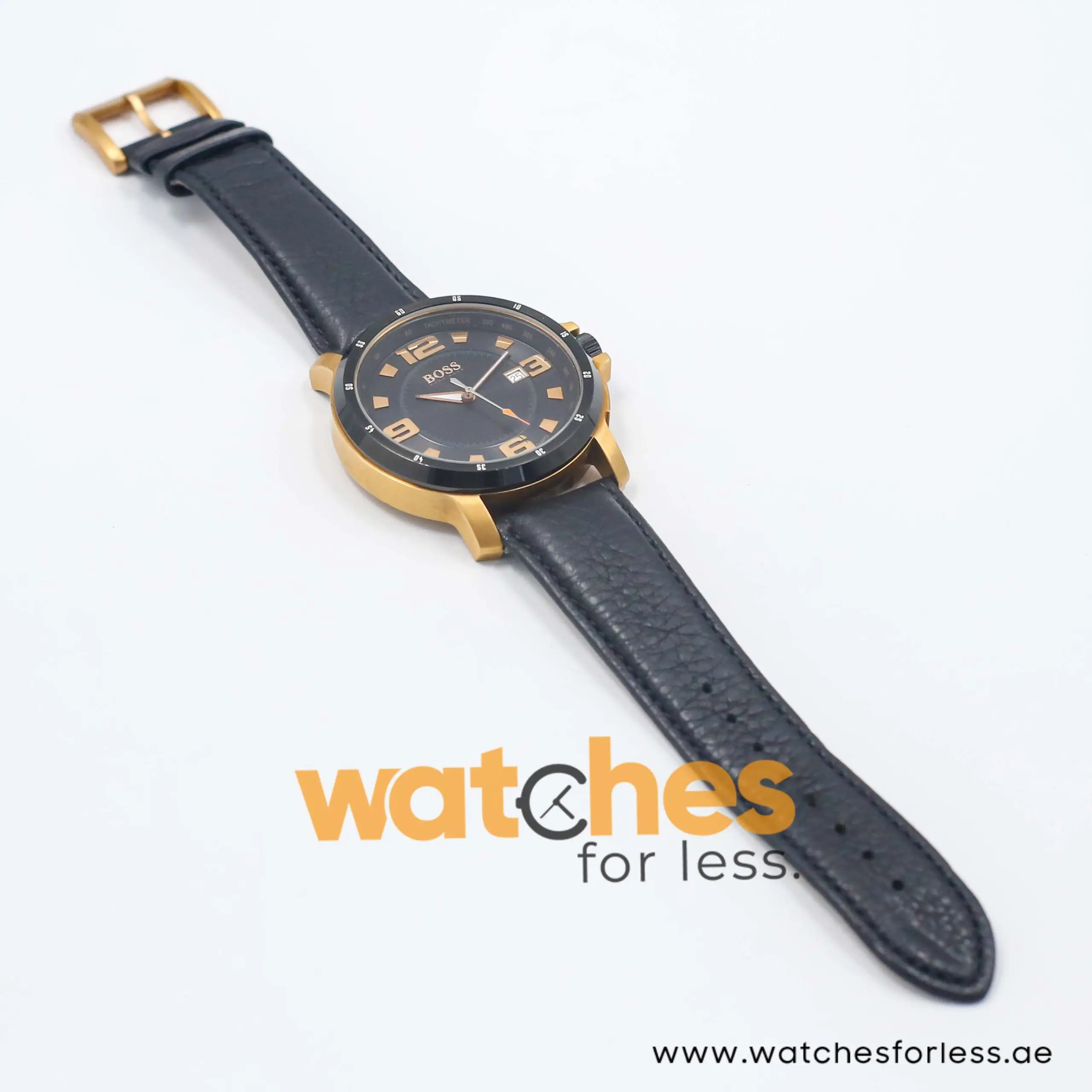 Hugo Boss Men’s Quartz Black Leather Strap Black Dial 47mm Watch 1512507 UAE DUBAI AJMAN SHARJAH ABU DHABI RAS AL KHAIMA UMM UL QUWAIN ALAIN FUJAIRAH