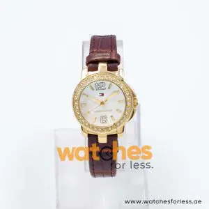 Tommy Hilfiger Women’s Quartz Dark Brown Leather Strap Mother Of Pearl Dial 29mm Watch F80172 UAE DUBAI AJMAN SHARJAH ABU DHABI RAS AL KHAIMA UMM UL QUWAIN ALAIN FUJAIRAH