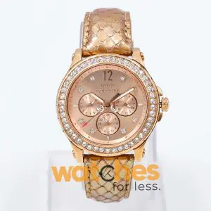 Juicy Couture Women’s Quartz Rose Gold Leather Strap Rose Gold Dial 38mm Watch 1901065 UAE DUBAI AJMAN SHARJAH ABU DHABI RAS AL KHAIMA UMM UL QUWAIN ALAIN FUJAIRAH
