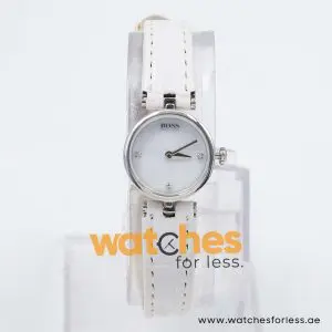 Hugo Boss Women’s Quartz White Leather Strap Mother Of Pearl Dial 20mm Watch 1502278/1 UAE DUBAI AJMAN SHARJAH ABU DHABI RAS AL KHAIMA UMM UL QUWAIN ALAIN FUJAIRAH
