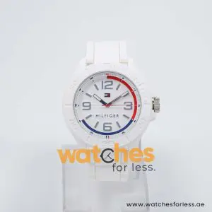 Tommy Hilfiger Men’s Quartz White Silicone Strap White Dial 46mm Watch 1790942 UAE DUBAI AJMAN SHARJAH ABU DHABI RAS AL KHAIMA UMM UL QUWAIN ALAIN FUJAIRAH