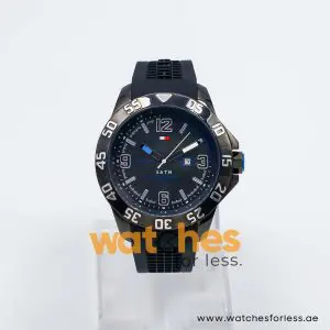 Tommy Hilfiger Men’s Quartz Black Silicone Strap Black Dial 46mm Watch 1790983/2 UAE DUBAI AJMAN SHARJAH ABU DHABI RAS AL KHAIMA UMM UL QUWAIN ALAIN FUJAIRAH