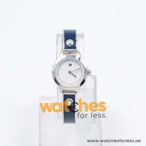 Tommy Hilfiger Women’s Quartz Silver & Navy Blue Stainless Steel White Dial 25mm Watch 1781091 UAE DUBAI AJMAN SHARJAH ABU DHABI RAS AL KHAIMA UMM UL QUWAIN ALAIN FUJAIRAH
