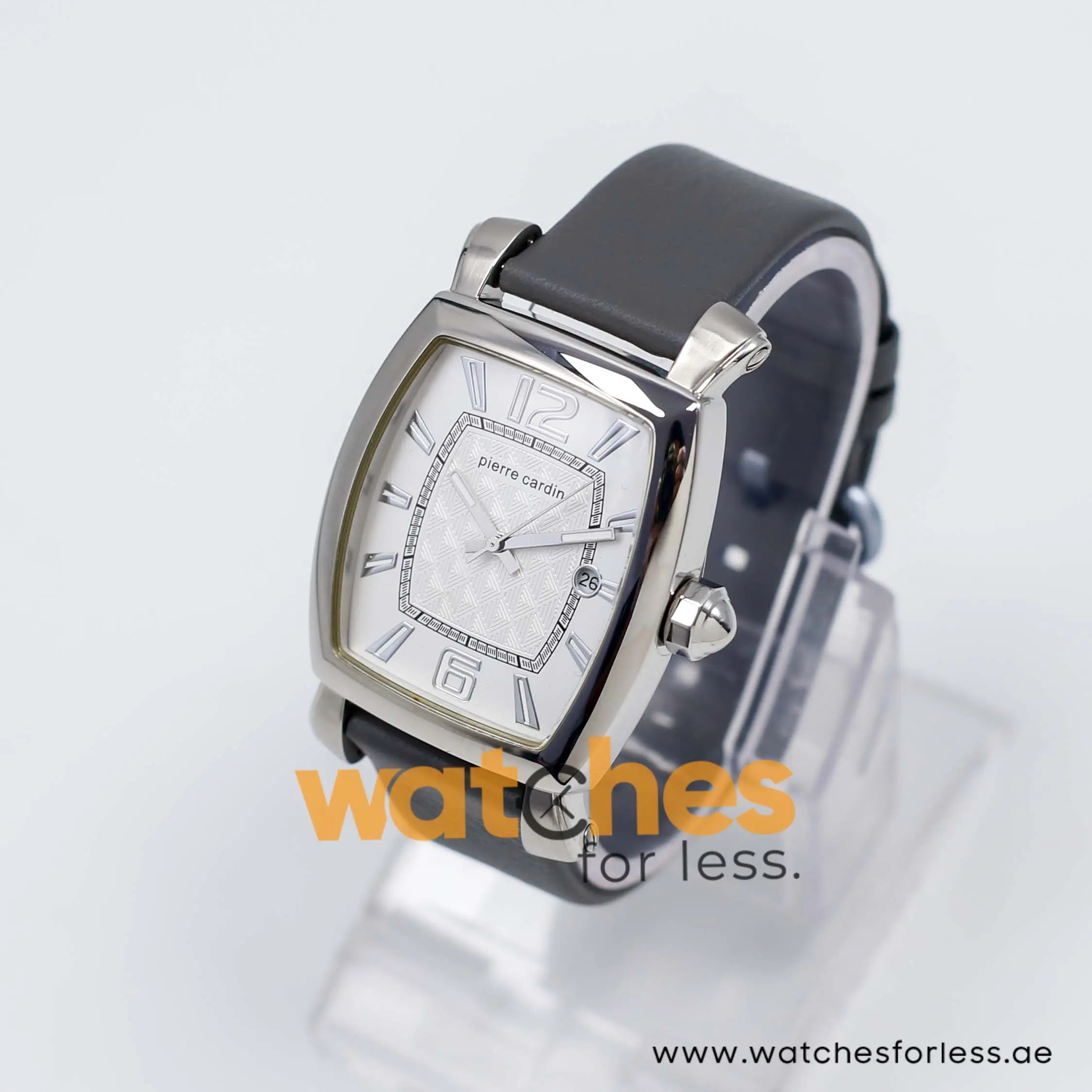 Pierre Cardin Men’s Quartz Grey Leather Strap White Dial 36mm Watch PC10028/W5 UAE DUBAI AJMAN SHARJAH ABU DHABI RAS AL KHAIMA UMM UL QUWAIN ALAIN FUJAIRAH
