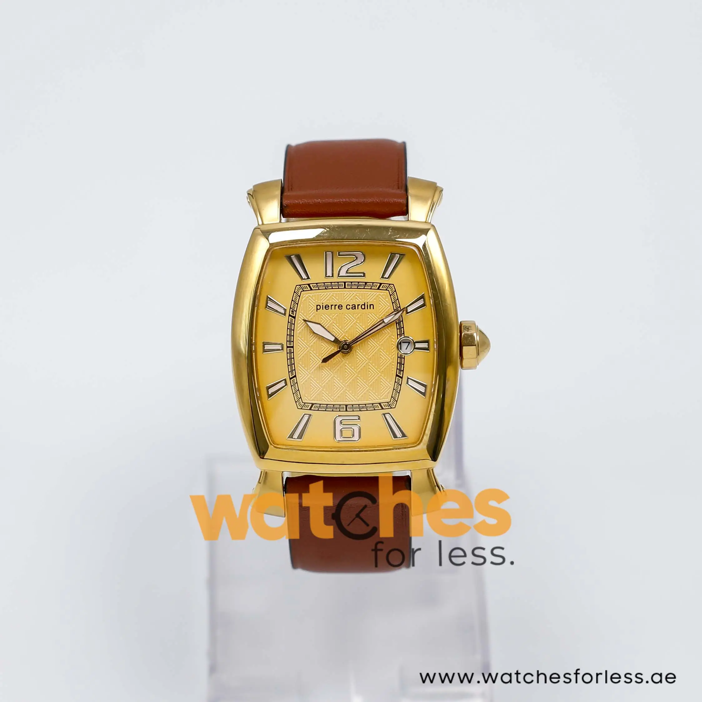 Pierre Cardin Men’s Quartz Dark Brown Leather Strap Gold Dial 36mm Watch PC10028/G10 UAE DUBAI AJMAN SHARJAH ABU DHABI RAS AL KHAIMA UMM UL QUWAIN ALAIN FUJAIRAH