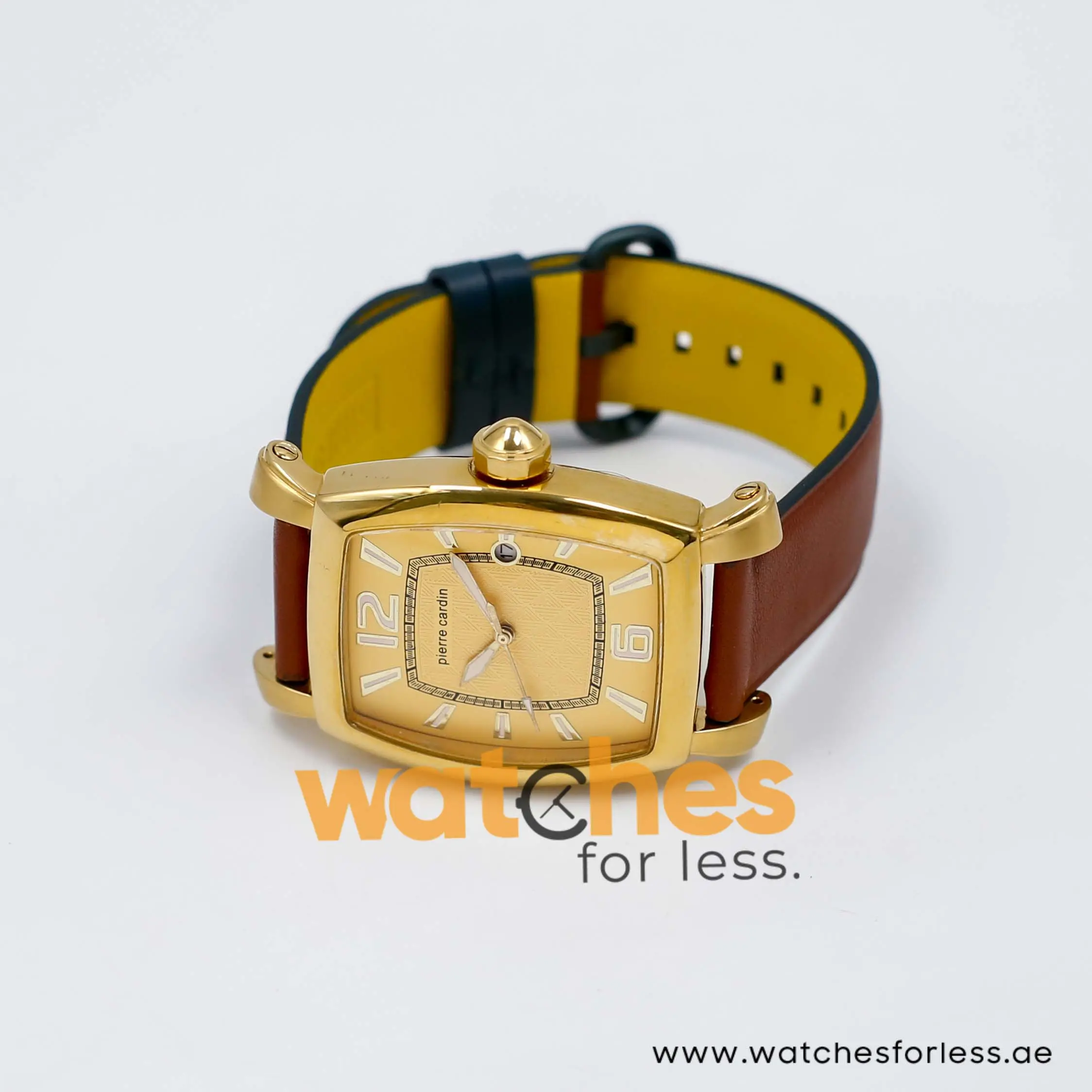 Pierre Cardin Men’s Quartz Dark Brown Leather Strap Gold Dial 36mm Watch PC10028/G10 UAE DUBAI AJMAN SHARJAH ABU DHABI RAS AL KHAIMA UMM UL QUWAIN ALAIN FUJAIRAH