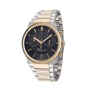Ferragamo Swiss Made Quartz Two Tone Stainless Steel Black Dial 41mm Watch SFME00921 UAE DUBAI AJMAN SHARJAH ABU DHABI RAS AL KHAIMA UMM UL QUWAIN ALAIN FUJAIRAH